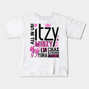 ITZY Font Collage Kids T-Shirt